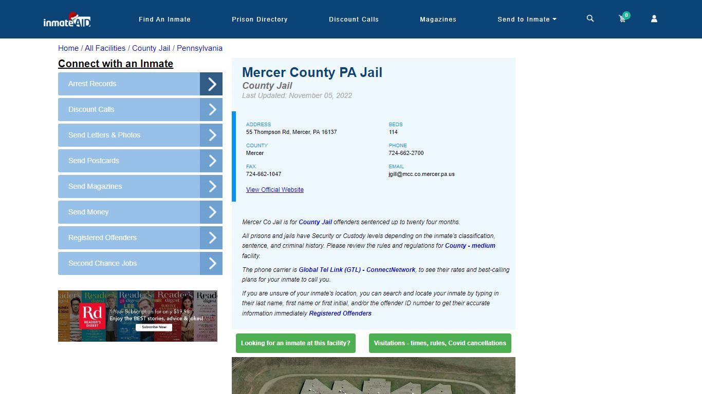 Mercer County PA Jail - Inmate Locator - Mercer, PA