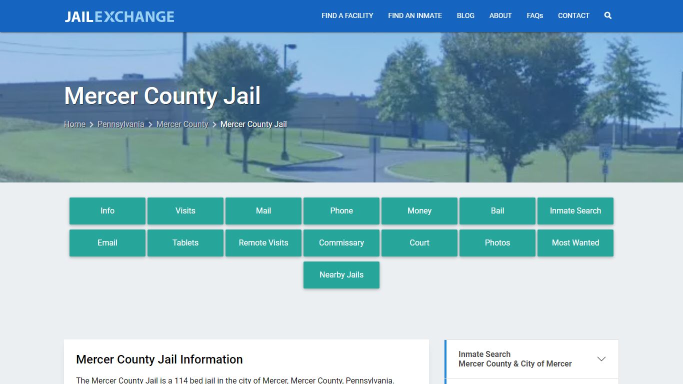 Mercer County Jail, PA Inmate Search, Information